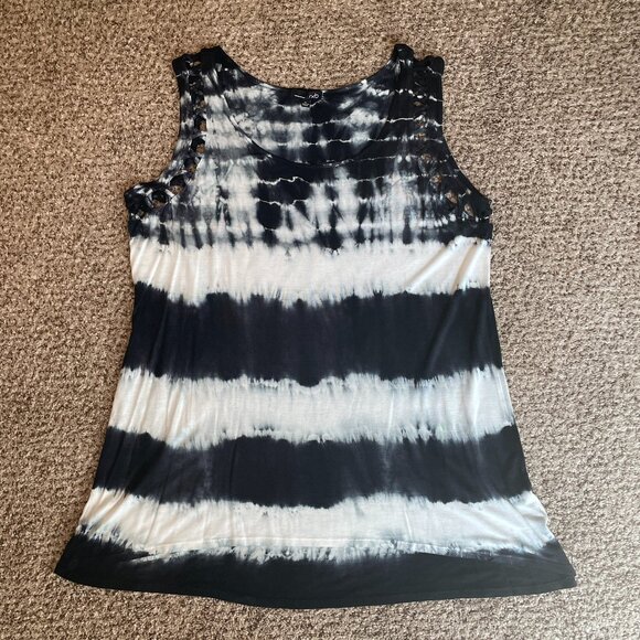 Size XL RBX black white tie dye sleeveless top - Picture 1 of 6